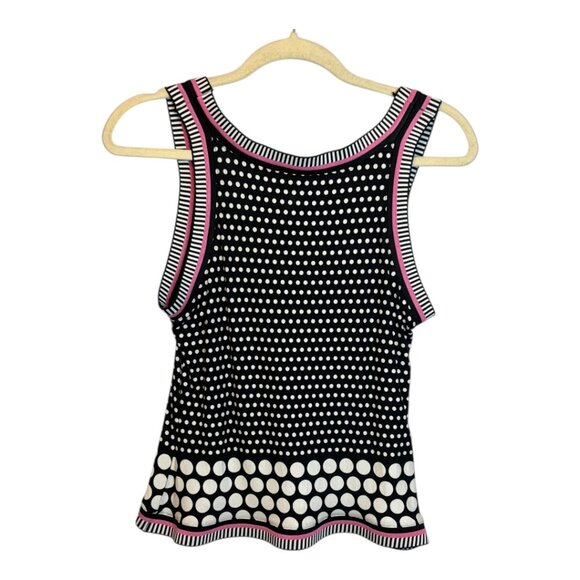 Joseph Ribkoff Set Women's Size US 10 UK 12 Tank Sweater Polka Dots Pink Flutter - Picture 5 of 6